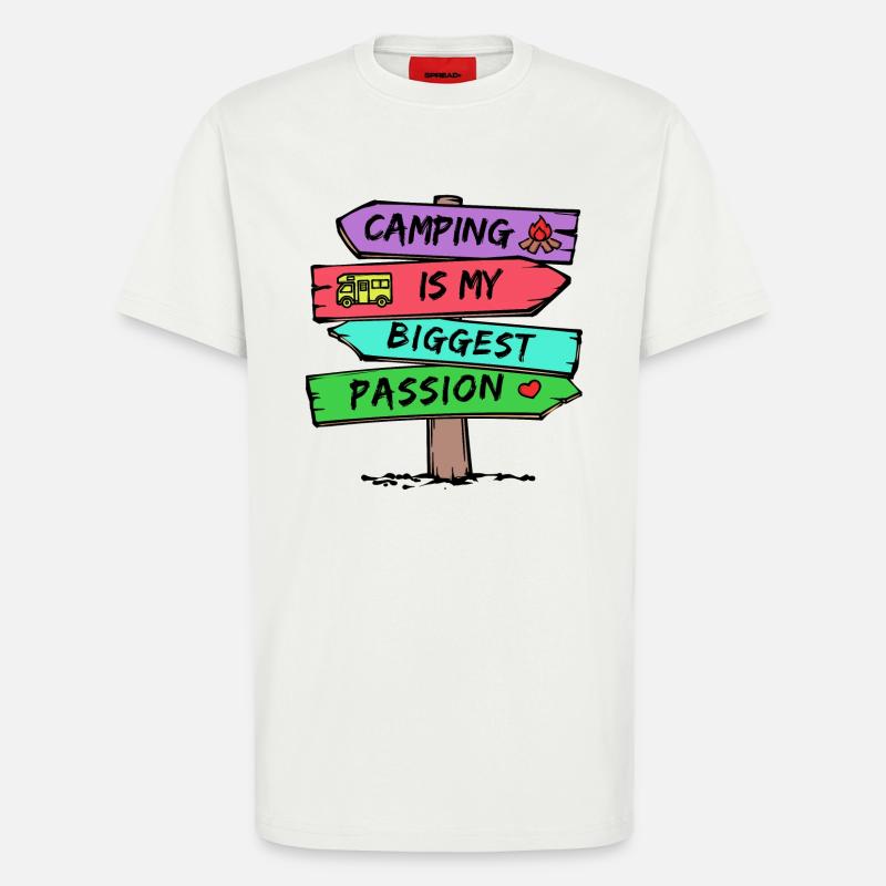 Camping Statement Wohnwagen Camper Urlaub Wanderer - T-Shirt - made by SPREAD - OFF WHITE