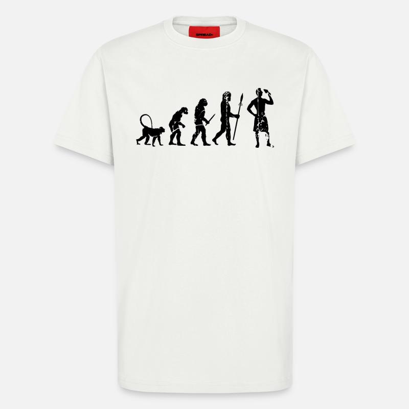 L’évolution de l’amateur de crème glacée - T-shirt bio décontracté fabriqué en UE - OFF WHITE