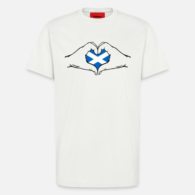 Schottland Flagge Herzform - T-Shirt - made by SPREAD - OFF WHITE
