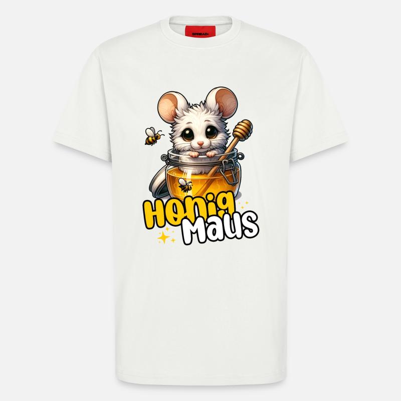 Honigmaus – Süße Maus im Honigglas - T-Shirt - made by SPREAD - OFF WHITE