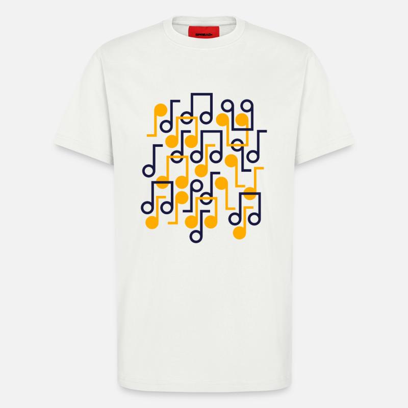 Music Notes Retro Style Pattern - T-Shirt - made by SPREAD - OFF WHITE