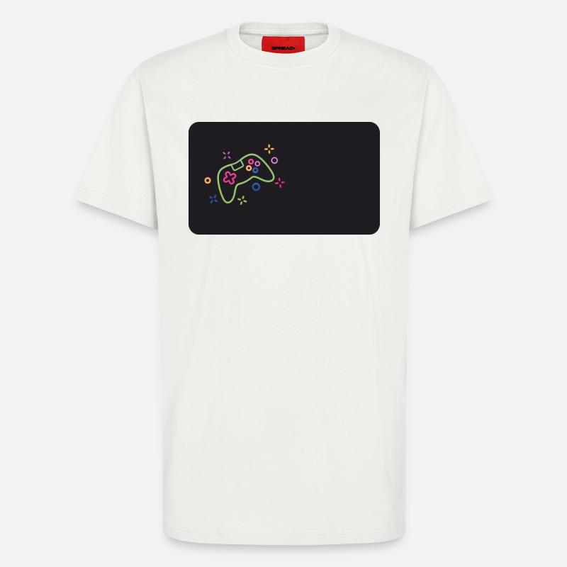 Bunter Spielecontroller auf schwarzem Hintergrund - T-Shirt - made by SPREAD - OFF WHITE