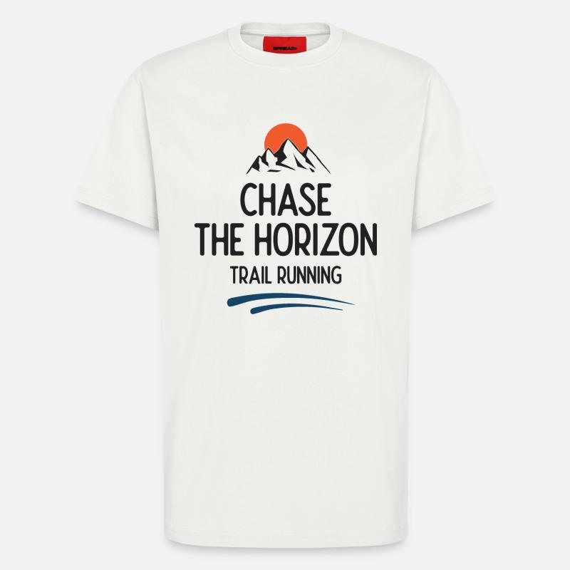 Trailrunning - Jagd auf den Horizont - T-Shirt - made by SPREAD - OFF WHITE