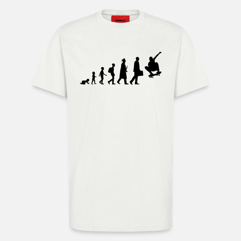 Skateboarder Evolution - T-Shirt - made by SPREAD - OFF WHITE