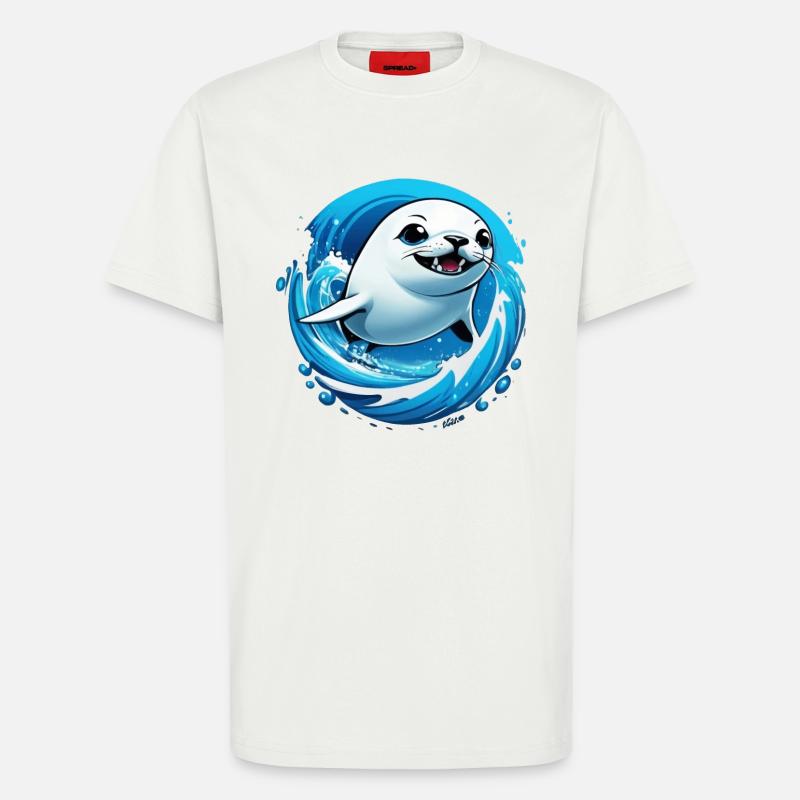 Robbe Robben Meer - T-Shirt - made by SPREAD - OFF WHITE