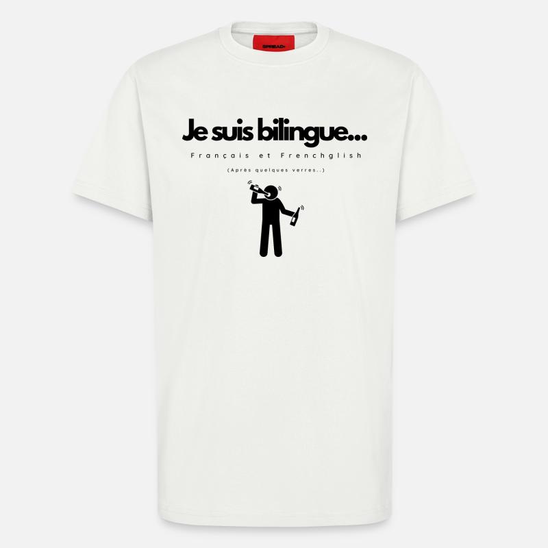 Je suis Bilingue - T-shirt bio décontracté fabriqué en UE - OFF WHITE