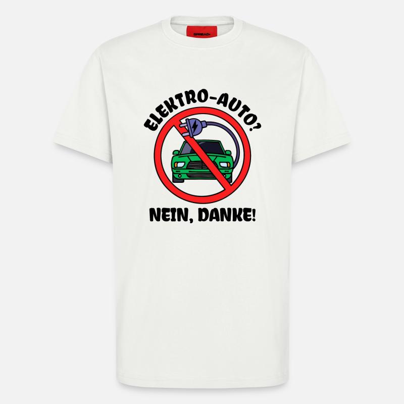 Tanken Statement Antrieb E-auto Energiespeicher - T-Shirt - made by SPREAD - OFF WHITE
