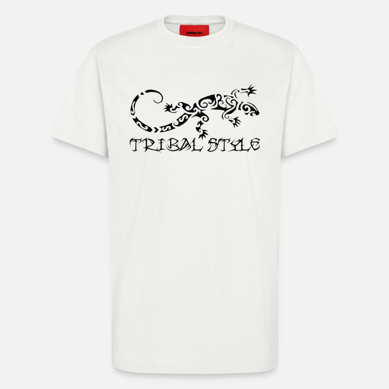 Polynesische schwarze Eidechse - T-Shirt - made by SPREAD - OFF WHITE