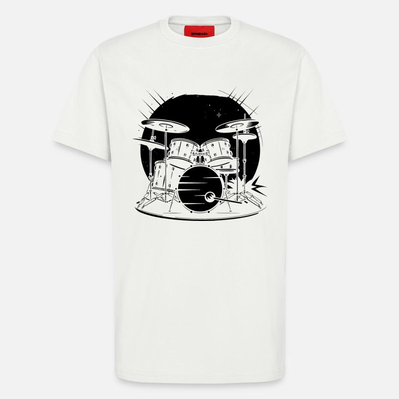 Drums Graphics - T-Shirt - made by SPREAD - OFF WHITE