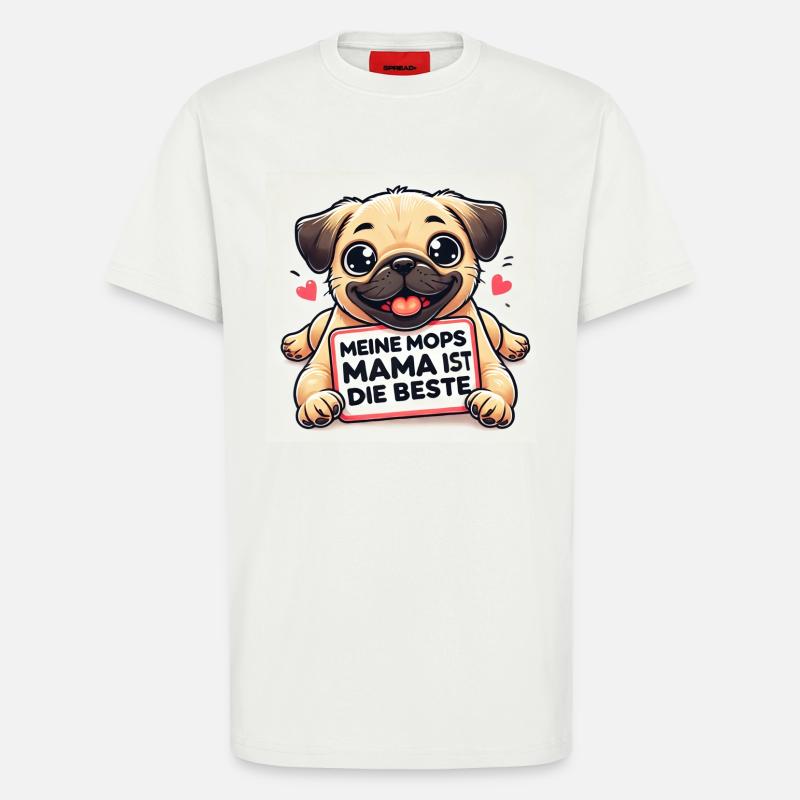 Lustiger Hund mit Kinder Botschaft - T-Shirt - made by SPREAD - OFF WHITE
