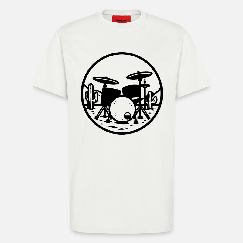 Drums Graphics - T-Shirt - made by SPREAD - OFF WHITE