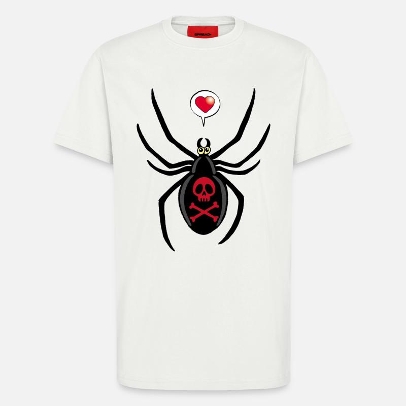 Verliebte schwarze Witwe Spinne - T-Shirt - made by SPREAD - OFF WHITE