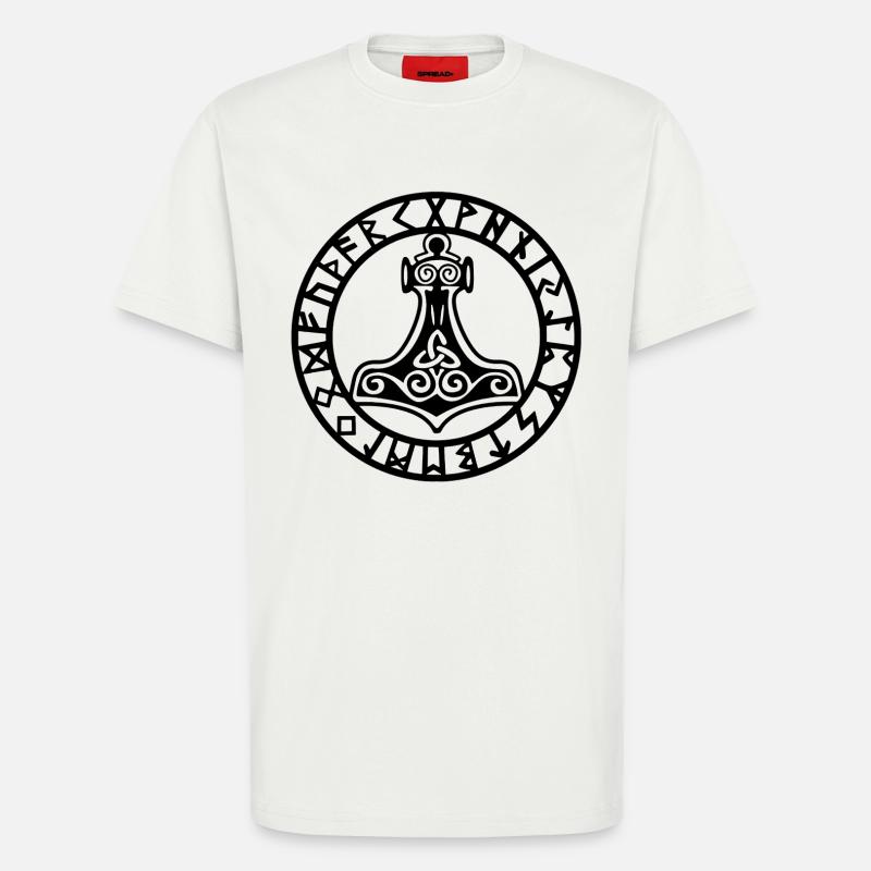 Schwarzer Wikingerhammer - T-Shirt - made by SPREAD - OFF WHITE