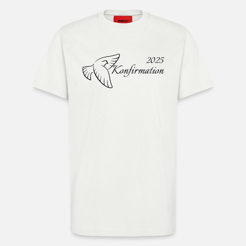 Konfirmation 2025 fliegende Taube Heiliger Geist - T-Shirt - made by SPREAD - OFF WHITE