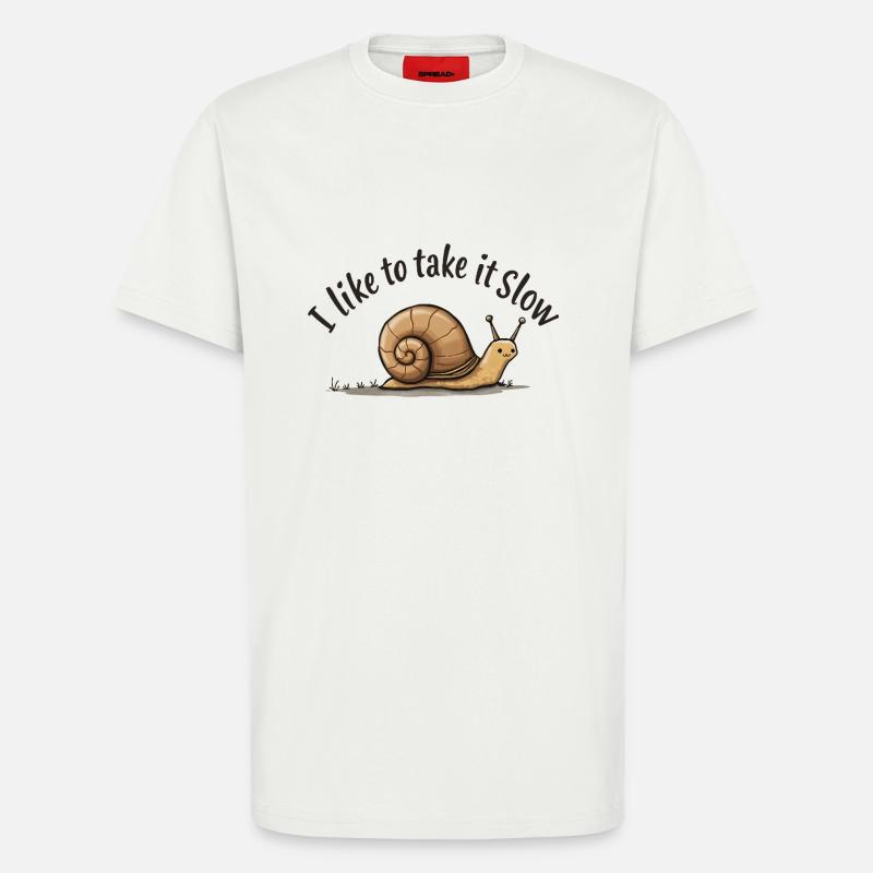 Langsame Schnecke „Nimm es langsam“ - T-Shirt - made by SPREAD - OFF WHITE