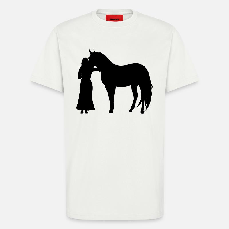 Frau mit Pferd - T-Shirt - made by SPREAD - OFF WHITE