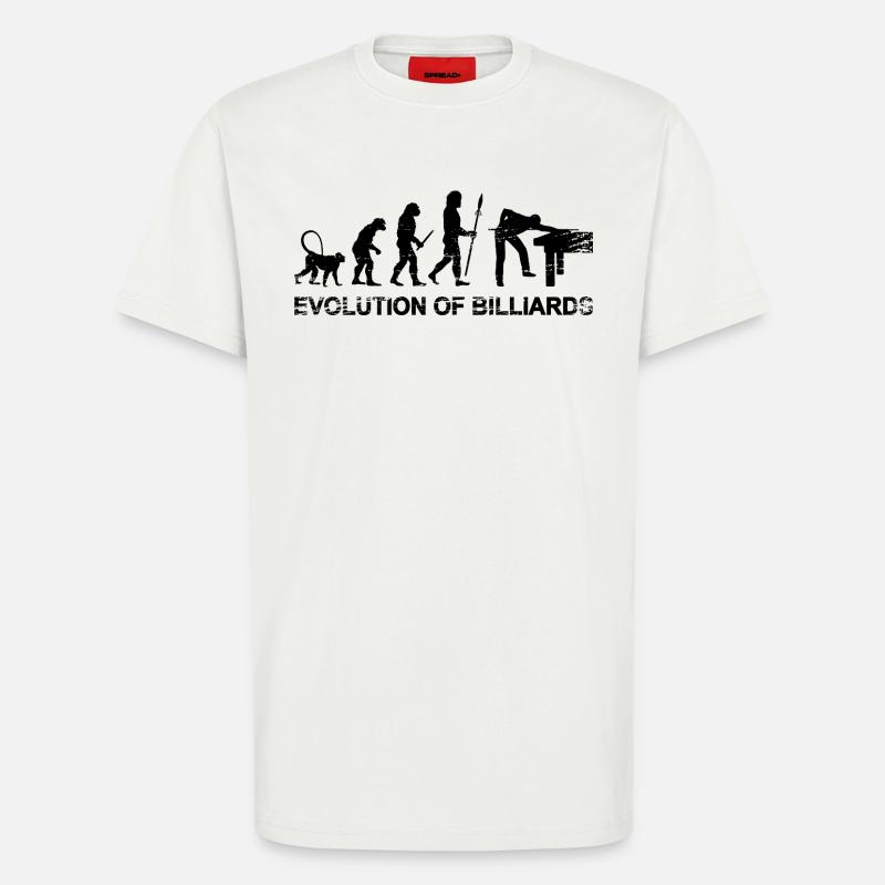Billard Evolution - T-shirt bio décontracté fabriqué en UE - OFF WHITE