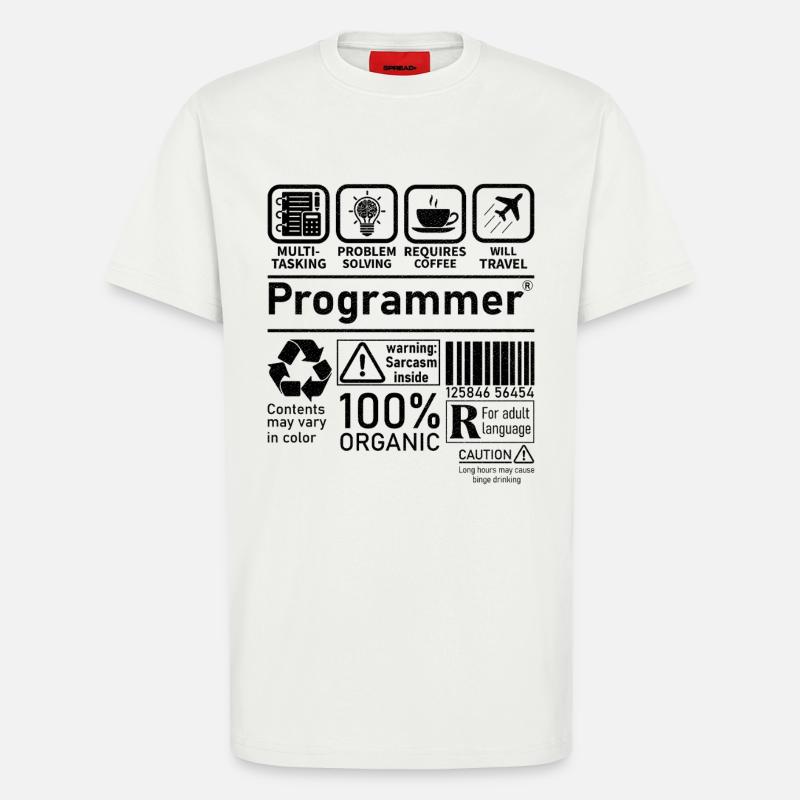 Programmer multi tasking problem solving requires - T-Shirt - made by SPREAD - OFF WHITE
