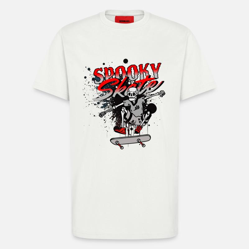 Skull Skateboard Graffiti Design - T-Shirt - made by SPREAD - OFF WHITE