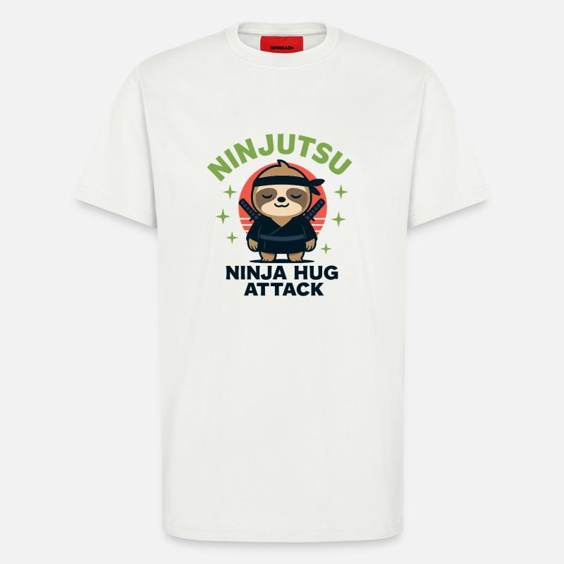 Ninja Kuschel-Sloth HugAttack - T-Shirt - made by SPREAD - OFF WHITE