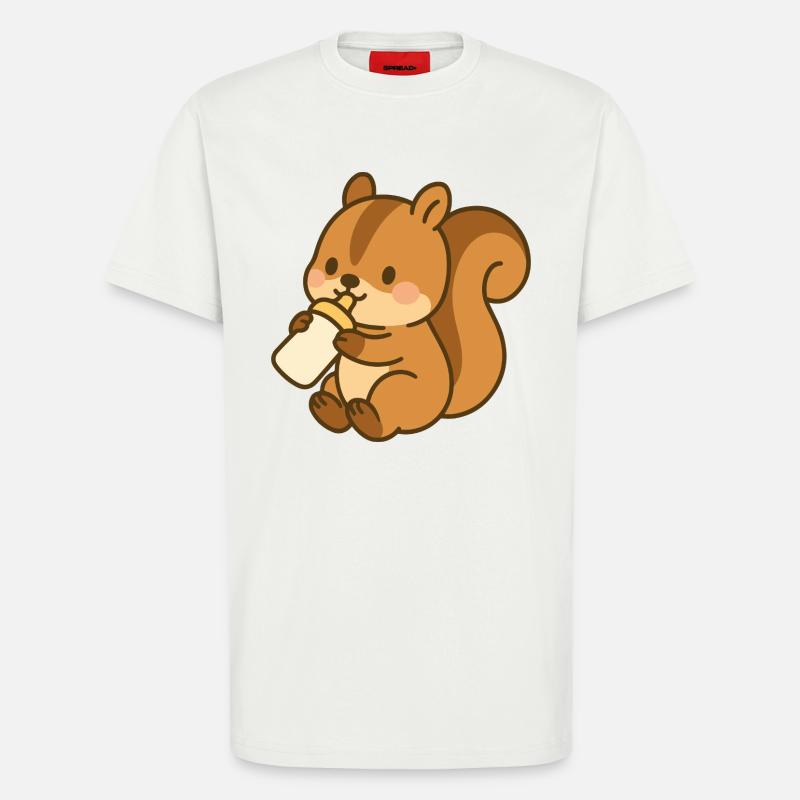 Fläschchen-Flauschehörnchen - T-Shirt - made by SPREAD - OFF WHITE