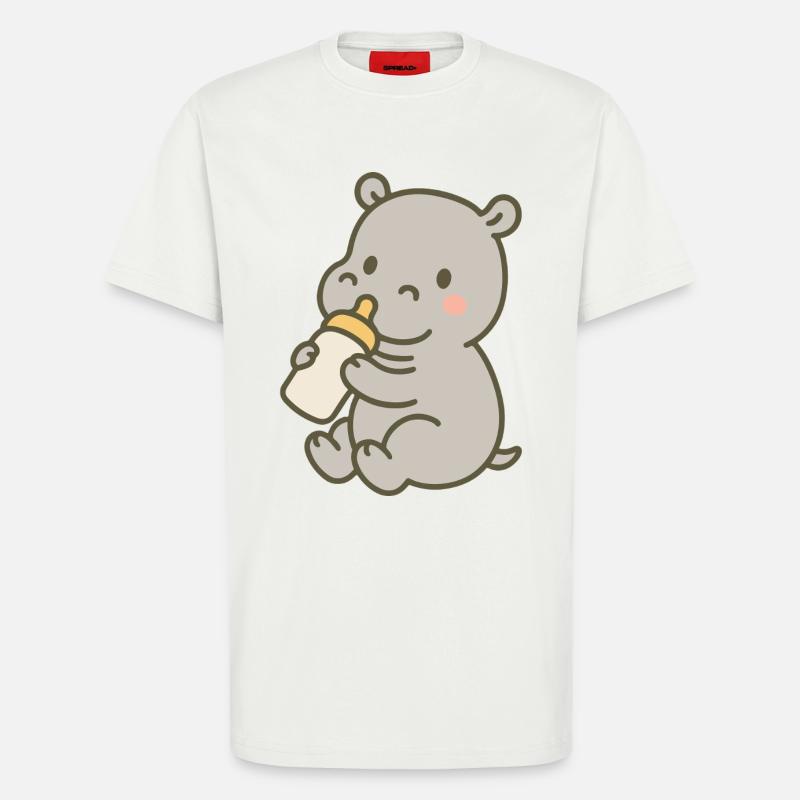 Flusspferdchen mit Fläschchen - T-Shirt - made by SPREAD - OFF WHITE