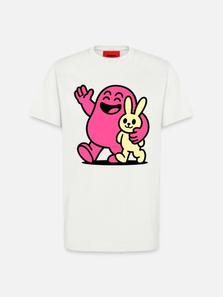 Heureux amis ! - T-shirt bio décontracté fabriqué en UE - OFF WHITE