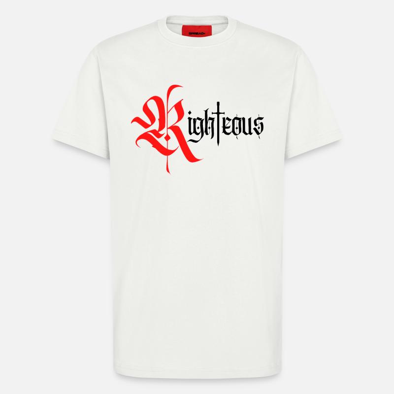 Conception gothique vertueuse avec épée - T-shirt bio décontracté fabriqué en UE - OFF WHITE
