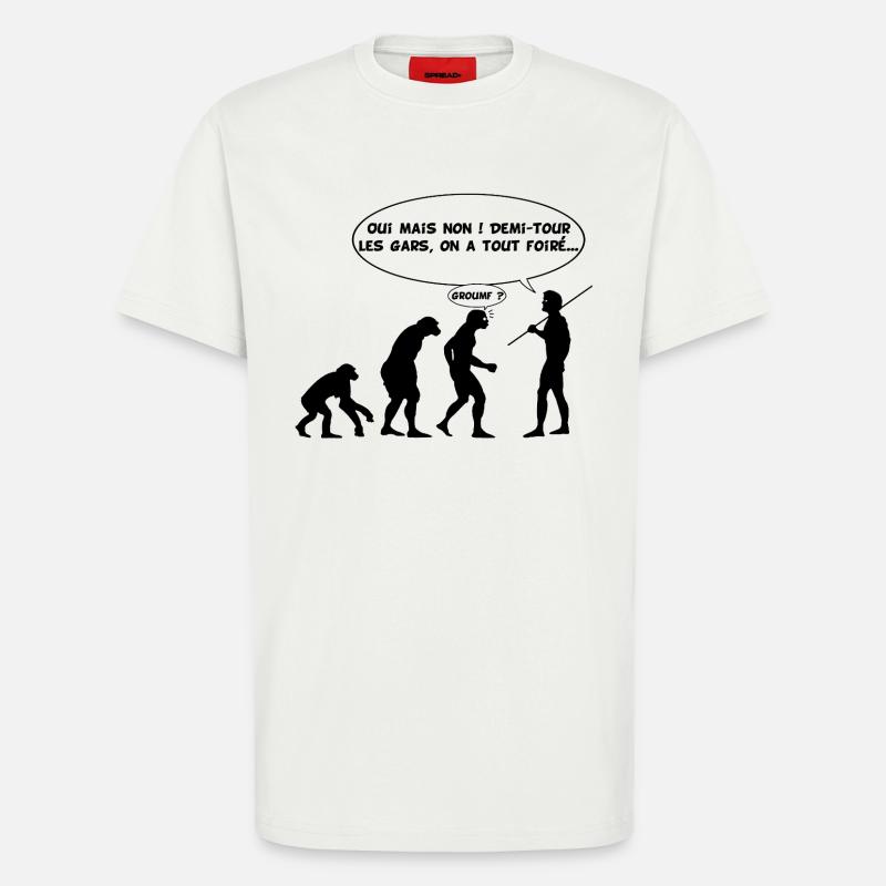 Erreur d'évolution (noir) - T-shirt bio décontracté fabriqué en UE - OFF WHITE
