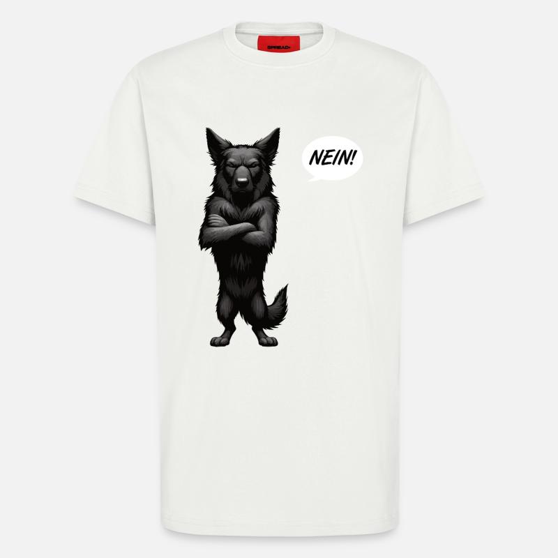 Nein Schwarzer Schäferhund Schäferhundbesitzer - T-Shirt - made by SPREAD - OFF WHITE