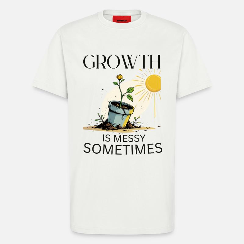 Wachstumsgeschichte mit Blume und Sonne - T-Shirt - made by SPREAD - OFF WHITE
