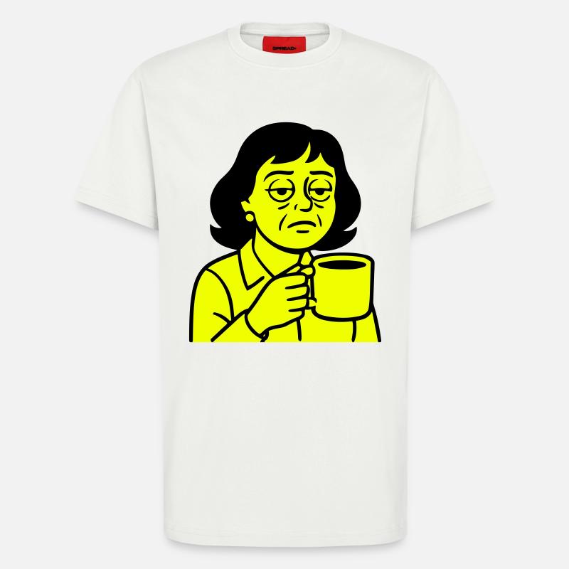 Grumpy coffee lady - T-Shirt - made by SPREAD - OFF WHITE