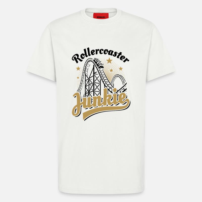 Rollercoaster Junkie - Achterbahn - Looping - T-Shirt - made by SPREAD - OFF WHITE
