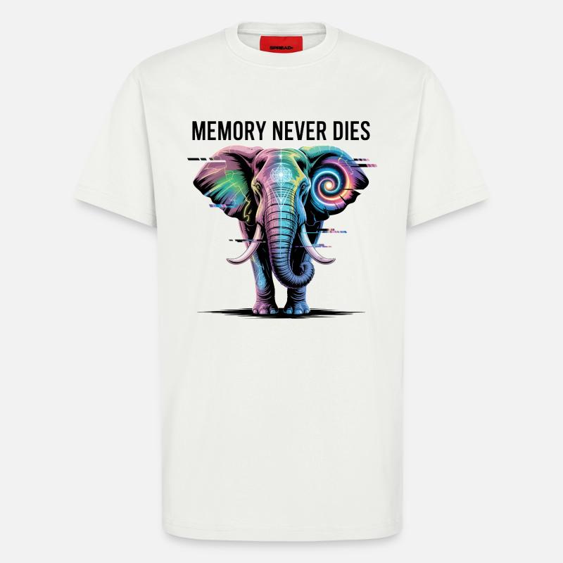 Psychedelischer Elefant mit kosmischer Spirale - T-Shirt - made by SPREAD - OFF WHITE
