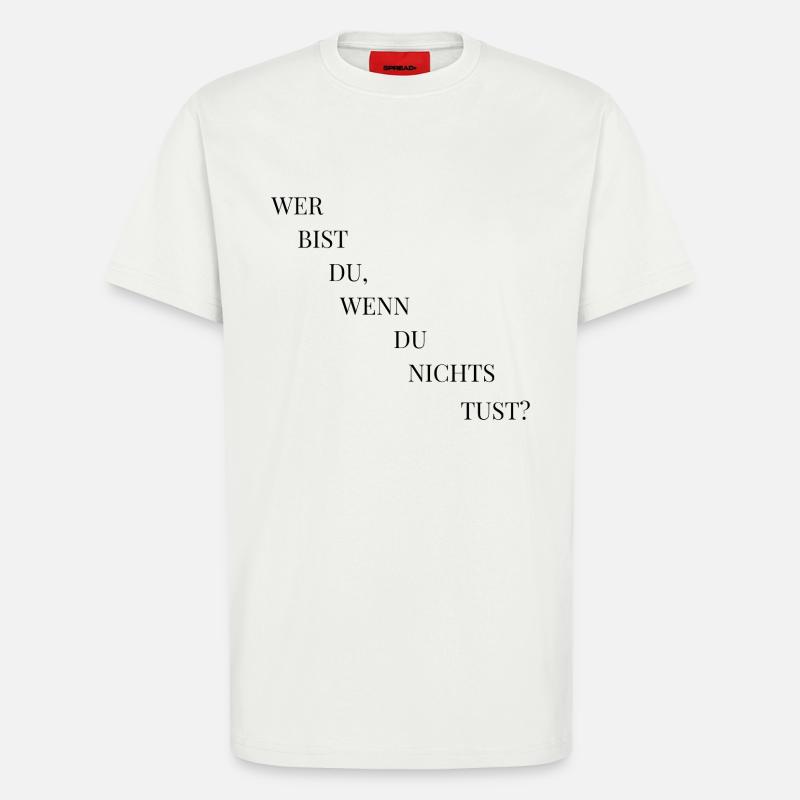 Qui êtes-vous Citation et question sur la pleine conscience - T-shirt bio décontracté fabriqué en UE - OFF WHITE
