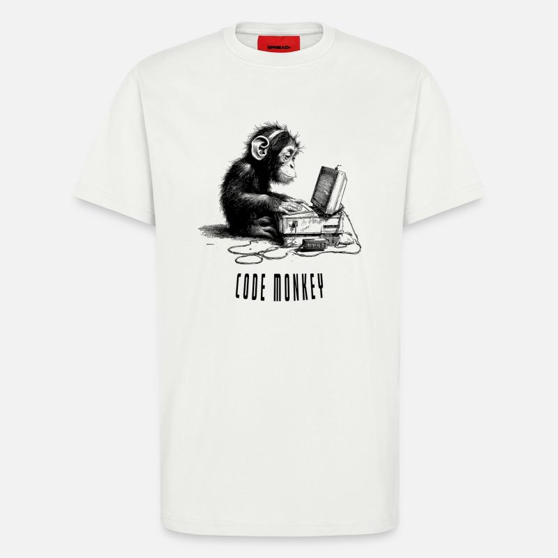 Code Monkay - T-shirt bio décontracté fabriqué en UE - OFF WHITE