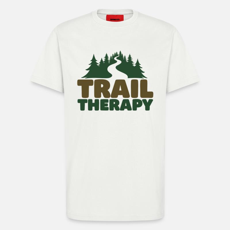 TRAIL THERAPY Spruch Statement - T-Shirt - made by SPREAD - OFF WHITE