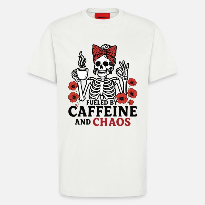 Mutter Koffein Mutter Skelett Kaffee - T-Shirt - made by SPREAD - OFF WHITE
