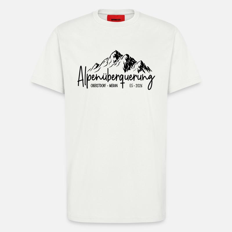 Alpenüberquerung E5 2026 / Oberstdorf - Meran - T-Shirt - made by SPREAD - OFF WHITE