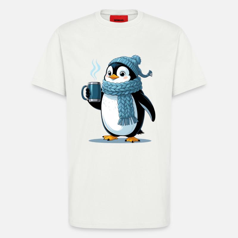 Cuddly penguin with blue cap - T-Shirt - made by SPREAD - OFF WHITE