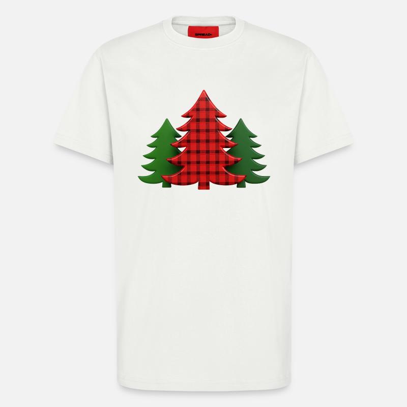 Plaid Baum Weihnachtsbäume Christmas Tree - T-Shirt - made by SPREAD - OFF WHITE