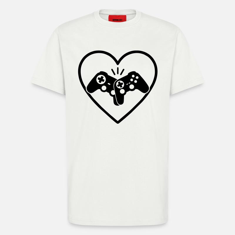 Gamecontroller Herz Gamer Liebe Geschenk - T-Shirt - made by SPREAD - OFF WHITE