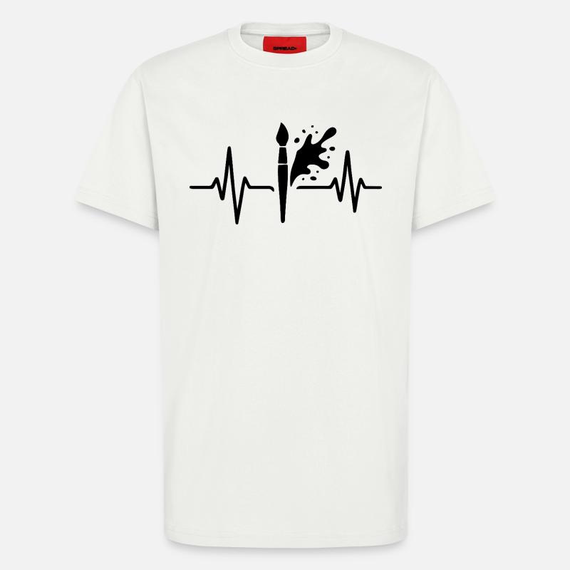 Farbroller Heartbeat Line DIY Farbdesign - T-Shirt - made by SPREAD - OFF WHITE