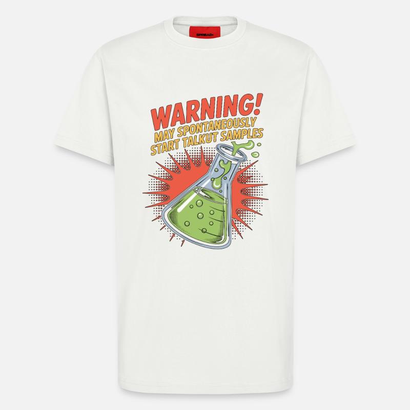 Lab Technician Warning May Spontaneously Scientist - T-Shirt - made by SPREAD - OFF WHITE