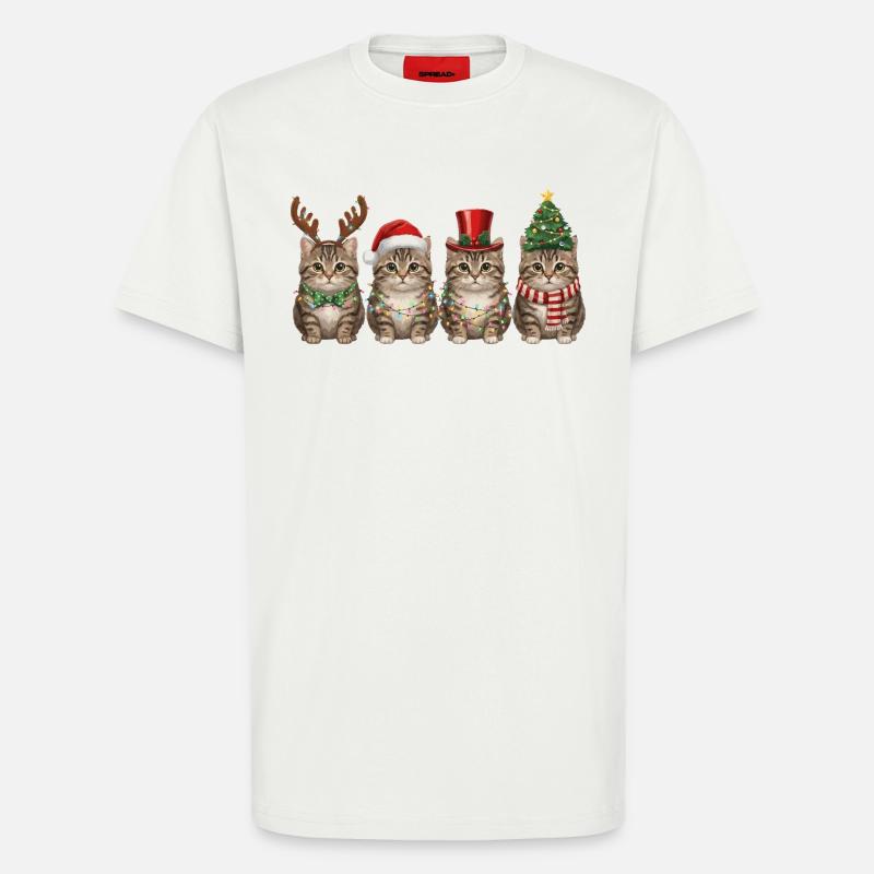 Getigerte Katze Weihnachtsmann Weihnachten  - T-Shirt - made by SPREAD - OFF WHITE