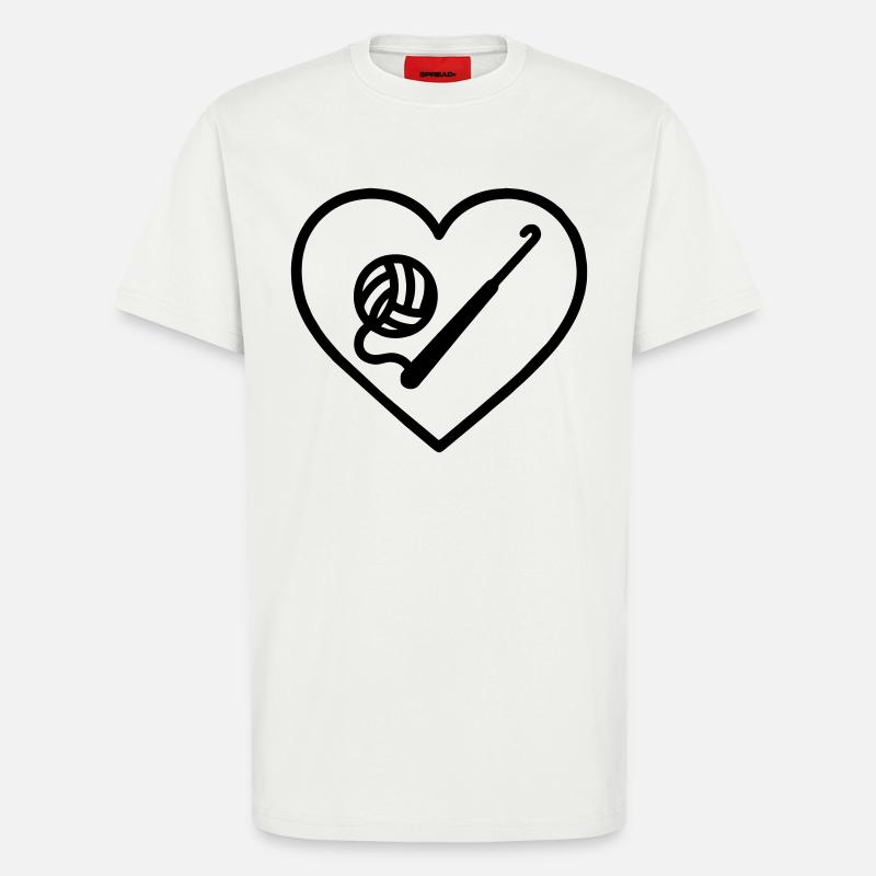 Häkelherz – Handgemachte Leidenschaft - T-Shirt - made by SPREAD - OFF WHITE