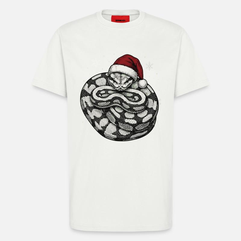 Königspython Weihnachten Ball Python Schlange - T-Shirt - made by SPREAD - OFF WHITE