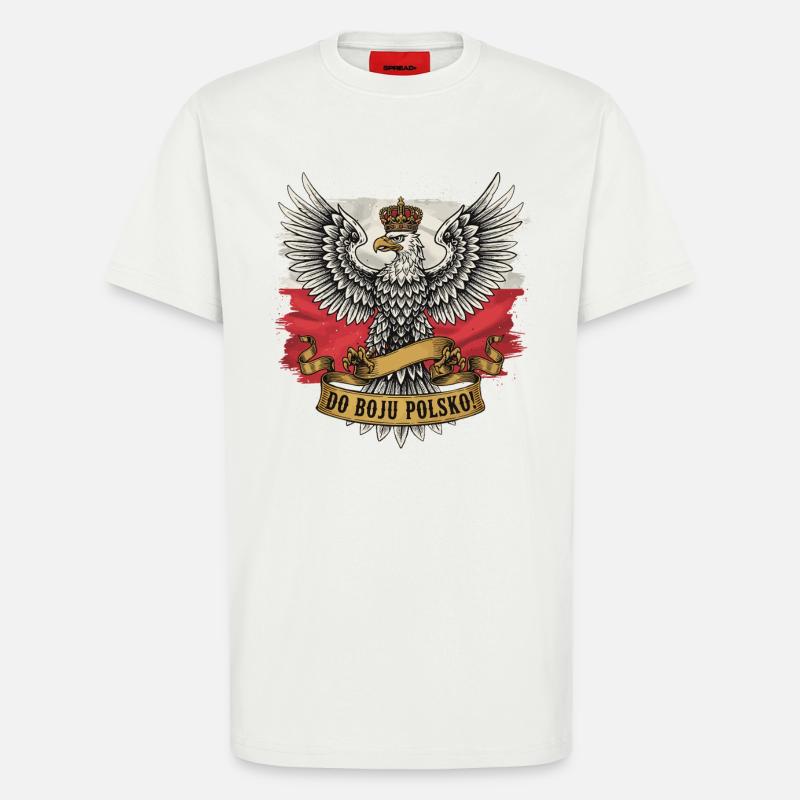 For Poland Into Battle Eagle - T-Shirt - made by SPREAD - OFF WHITE