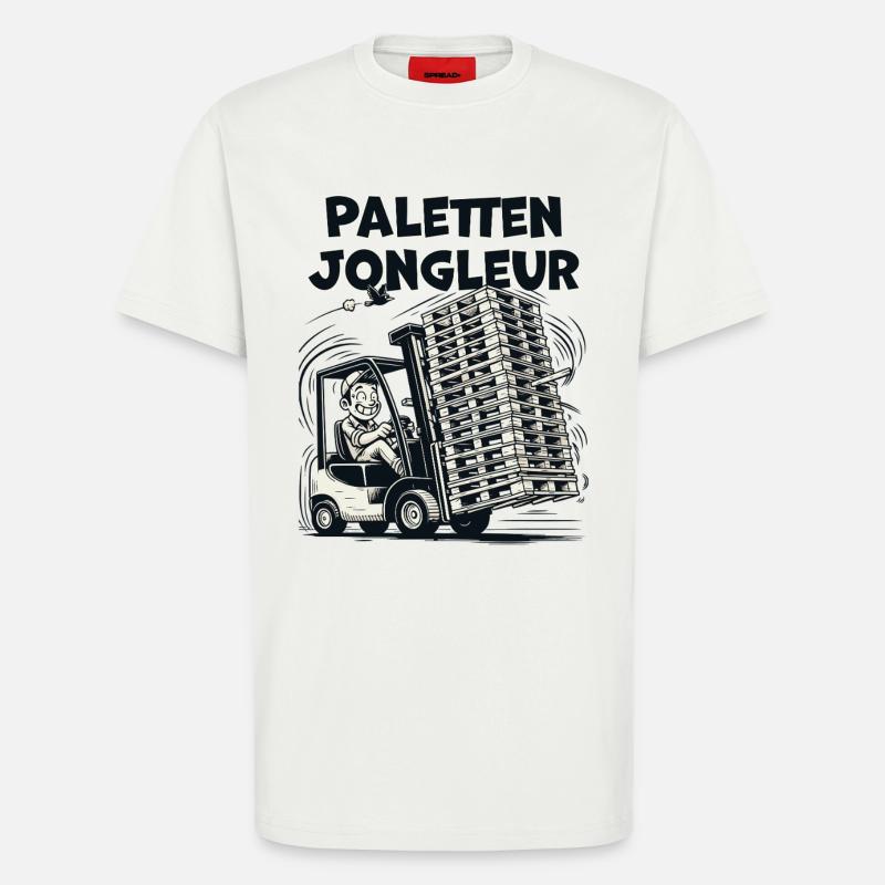 Pallet Juggler Forklift Funny - T-Shirt - made by SPREAD - OFF WHITE