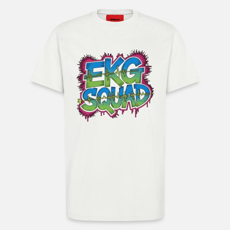 Cardiac Tech ECG Squad Pacemaker Technician - T-Shirt - made by SPREAD - OFF WHITE